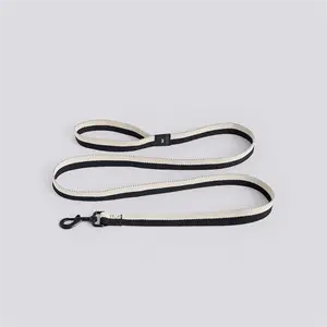 Hay - Hundesnor - Dogs Leash-Flat - Sort, hvid - M/L